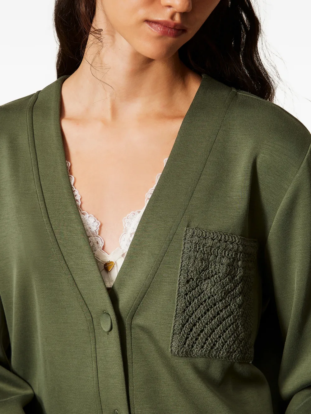 TWINSET Vest met gehaakt detail Groen