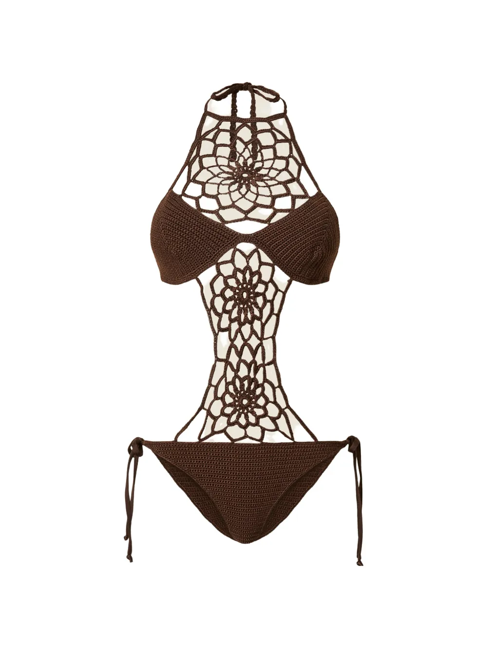 TWINSET crochet-knit swimsuit - Braun