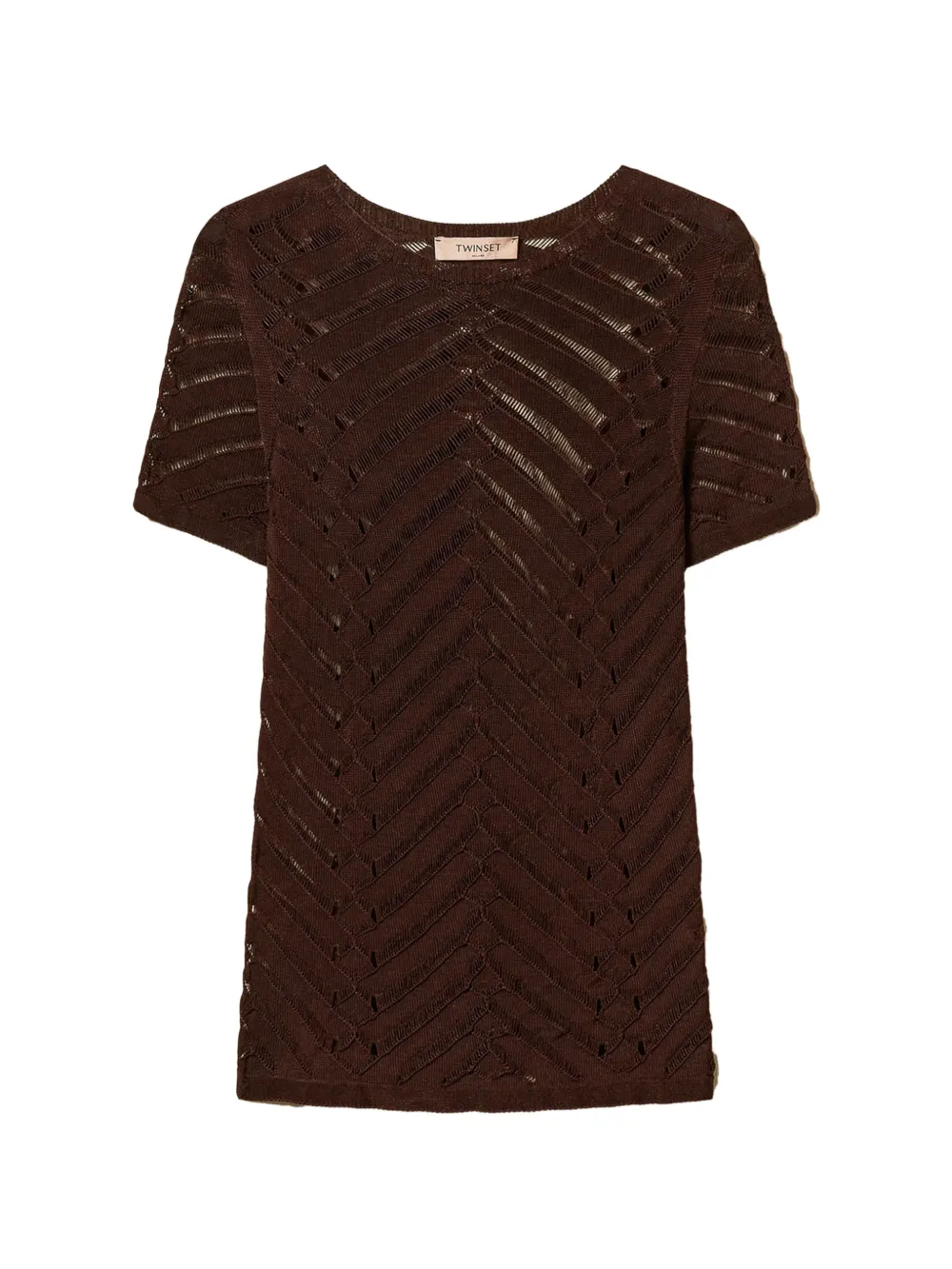 TWINSET chevron knitted T-shirt - Marrone