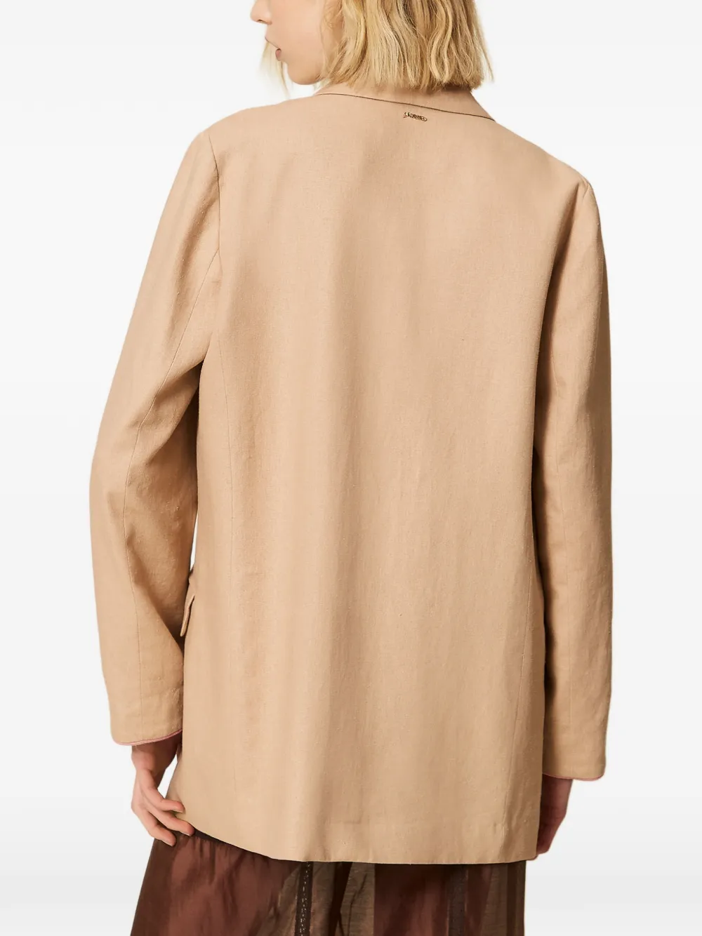 TWINSET Blazer met linnenblend Beige