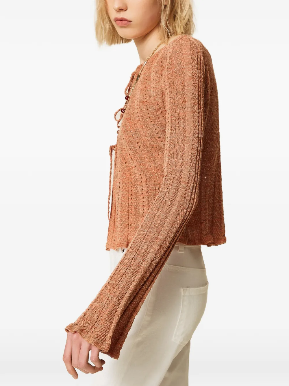 TWINSET Vest met gestrikte voorkant Oranje