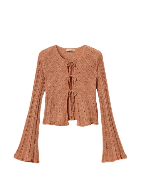 TWINSET linen knit cardigan with lurex