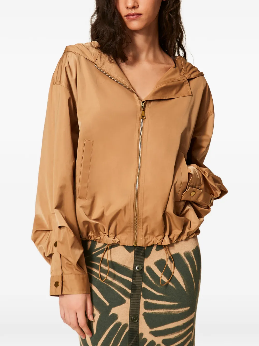 TWINSET Taffeta jack met geplooid detail Beige