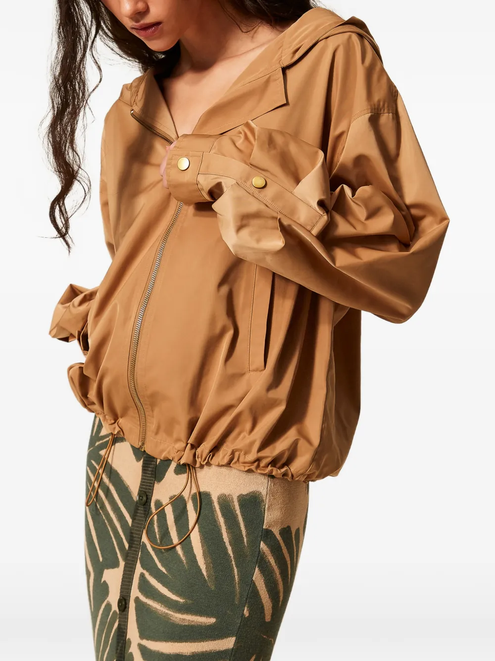 TWINSET Taffeta jack met geplooid detail Beige