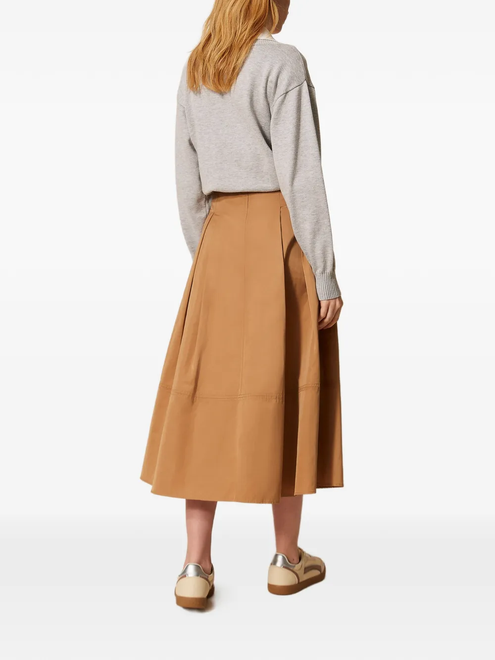 TWINSET Midi-plooirok Beige