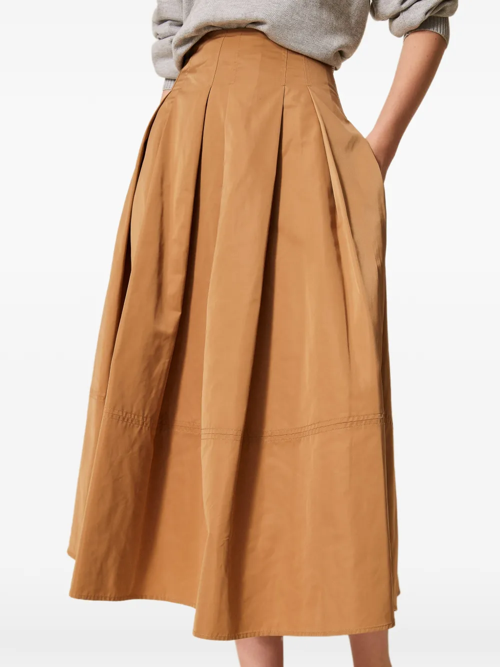 TWINSET Midi-plooirok Beige