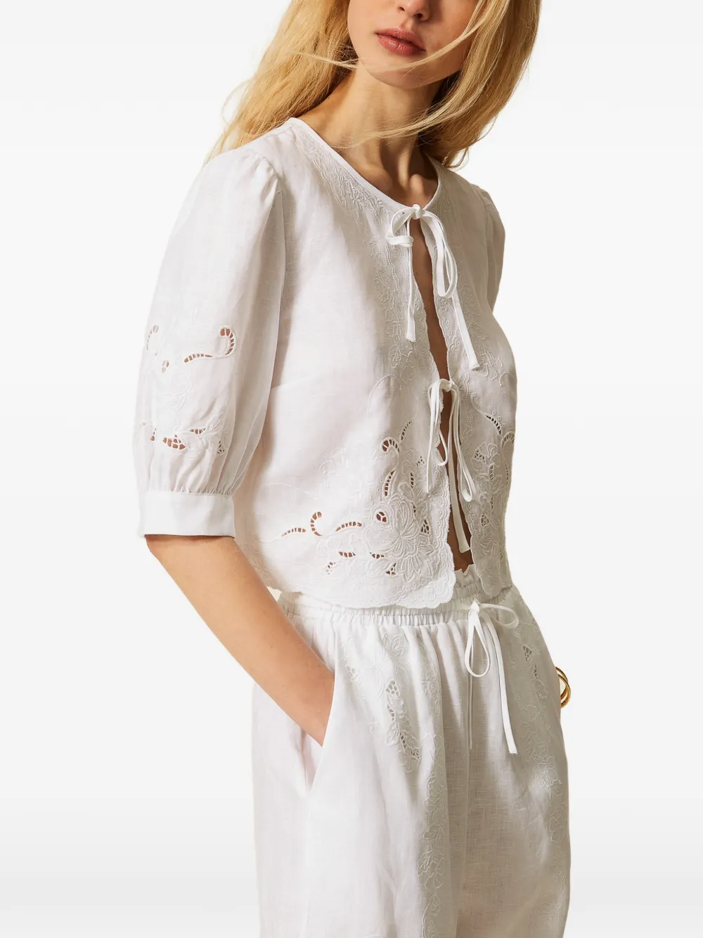 TWINSET Linnen blouse Wit