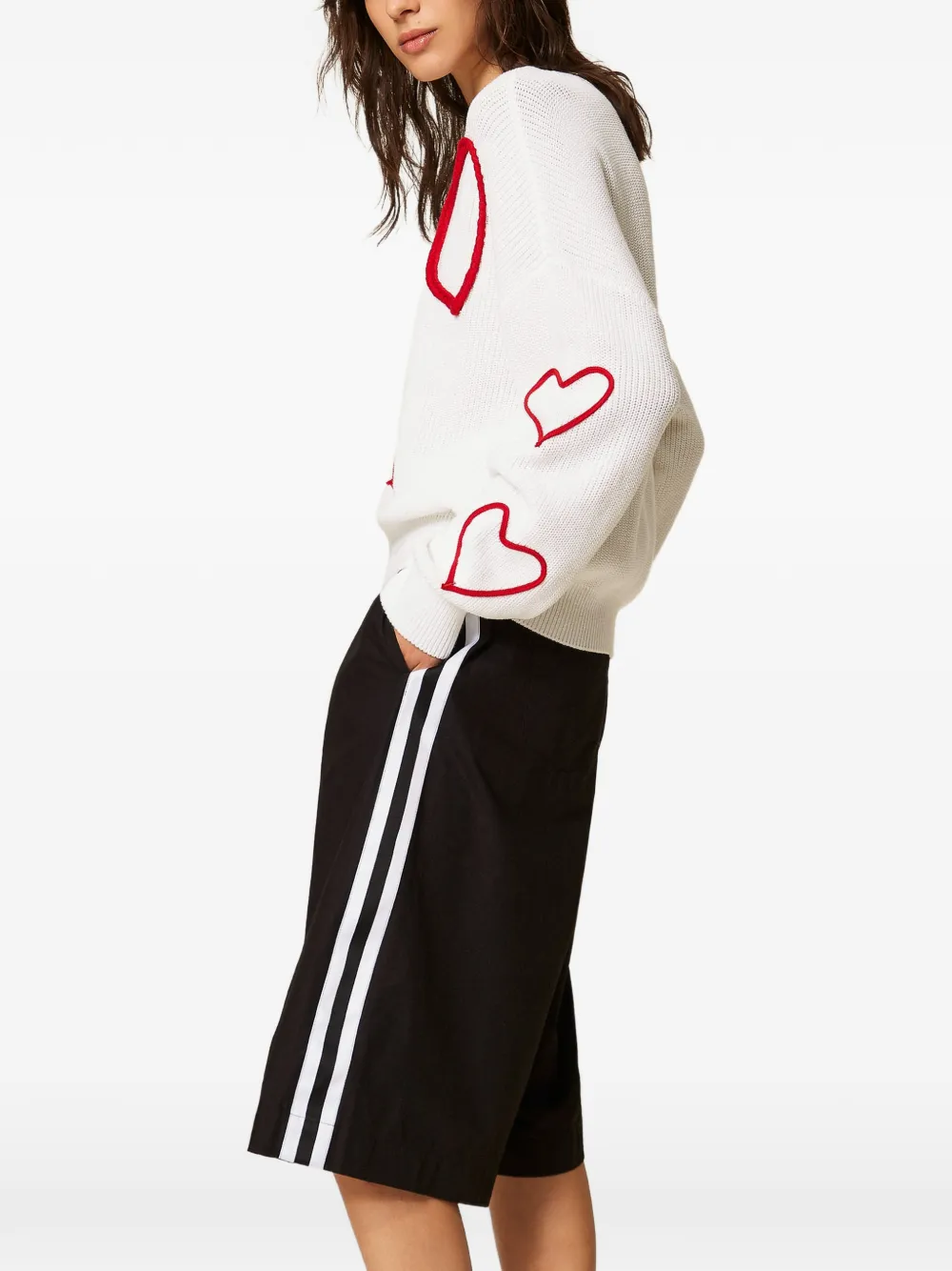 TWINSET Bermuda gerecyclede popeline shorts Zwart