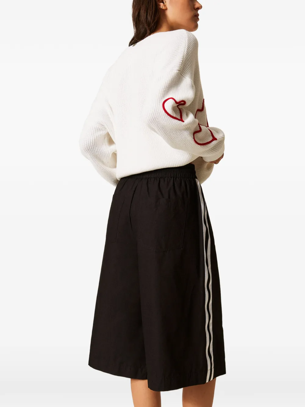 TWINSET Bermuda gerecyclede popeline shorts Zwart
