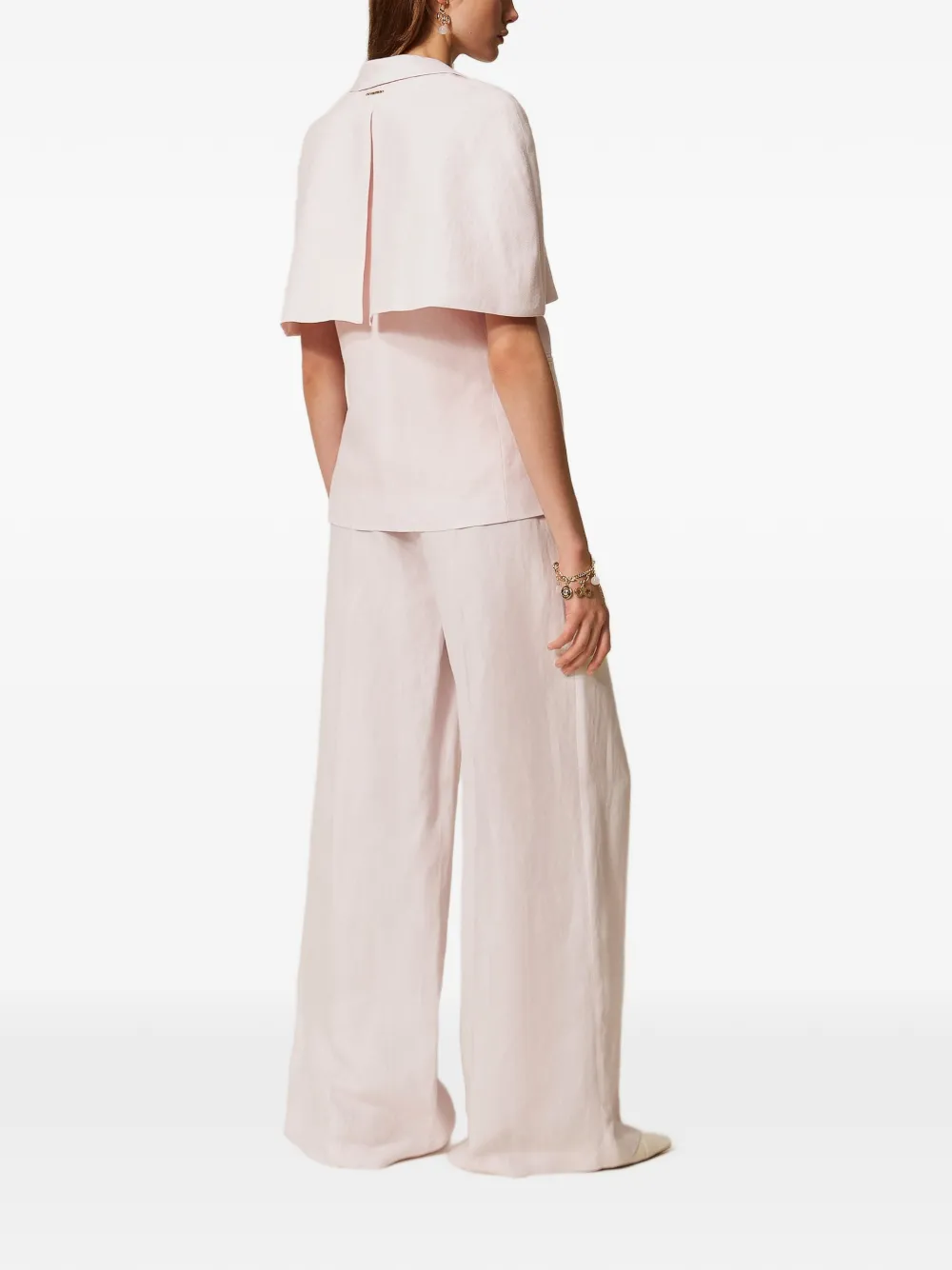 TWINSET Linnen broek met wijde pijpen Roze