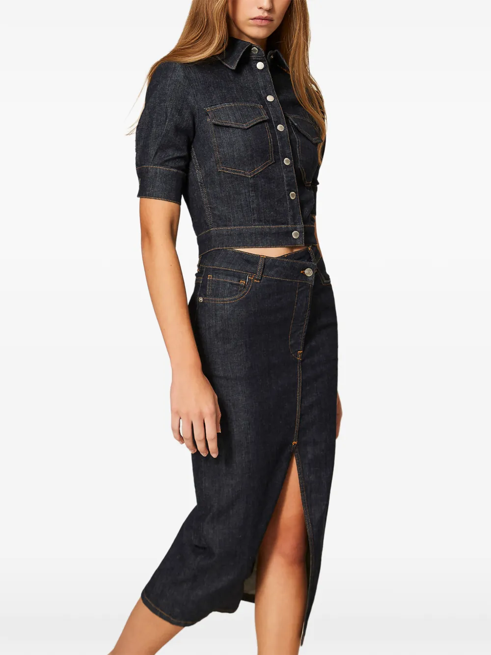 TWINSET Midi-spijkerrok Blauw