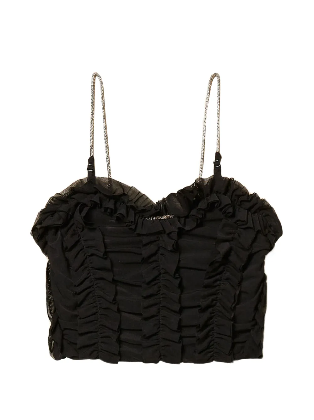 TWINSET Kids tulle ruffled top - Nero