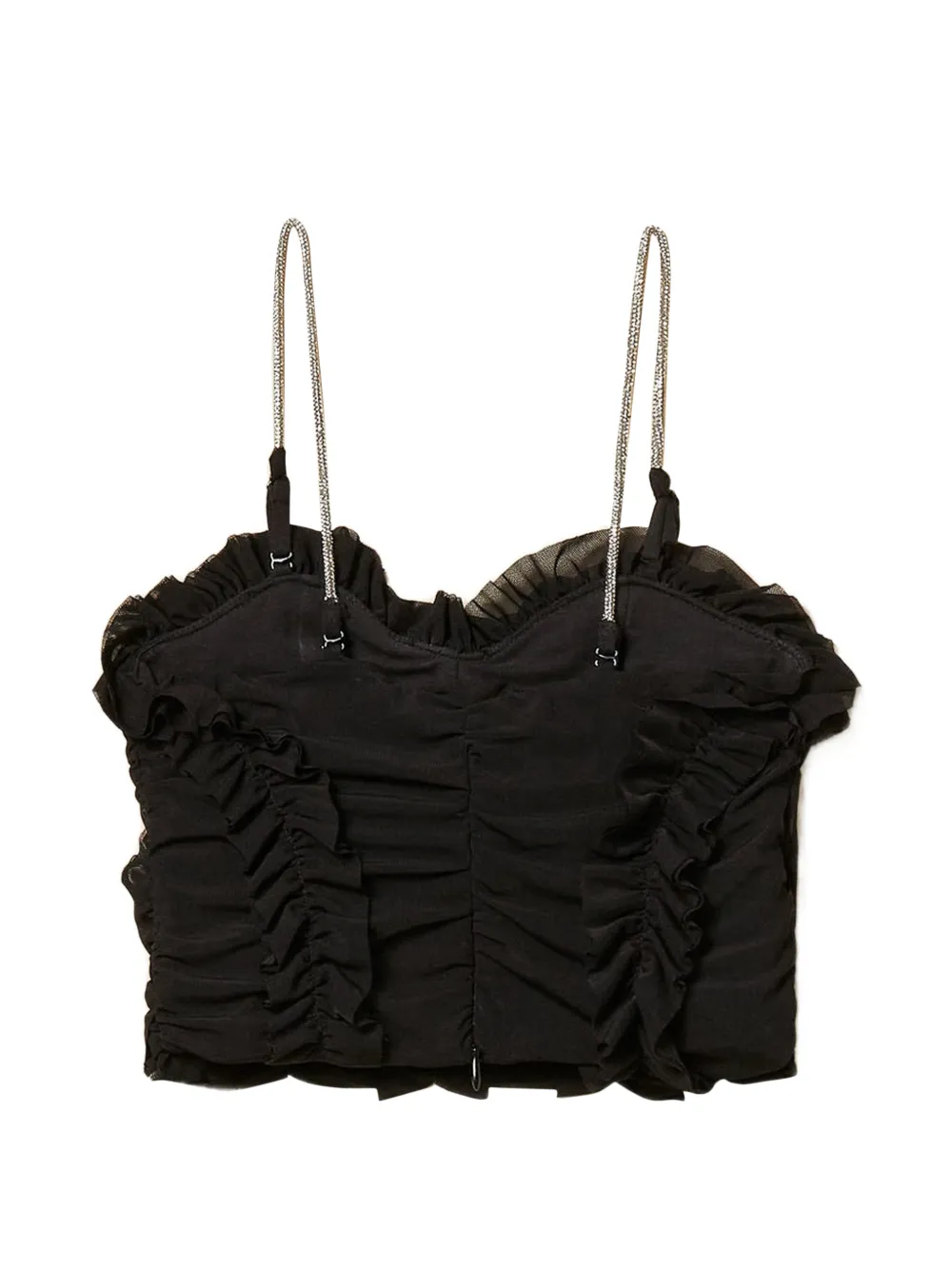 TWINSET Kids Tulen top met ruches Zwart