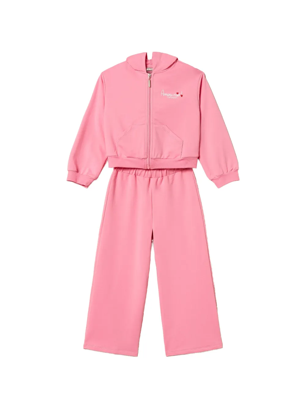 TWINSET Kids hooded cropped tracksuit set (set of two) - Rosa