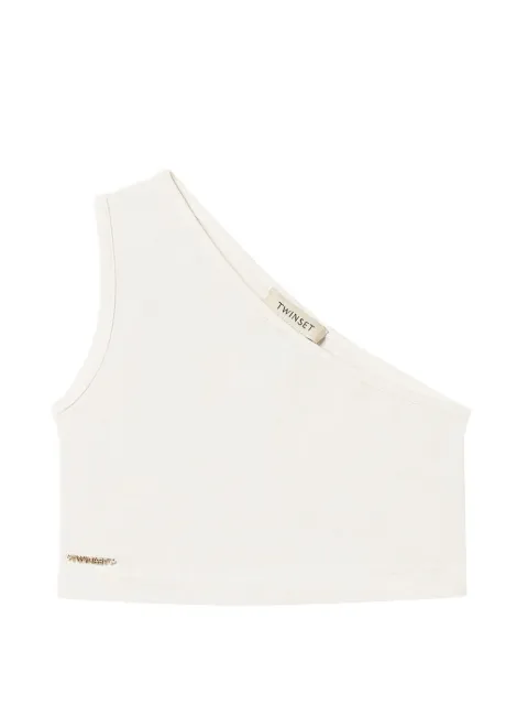 TWINSET Kids logo one-shoulder top