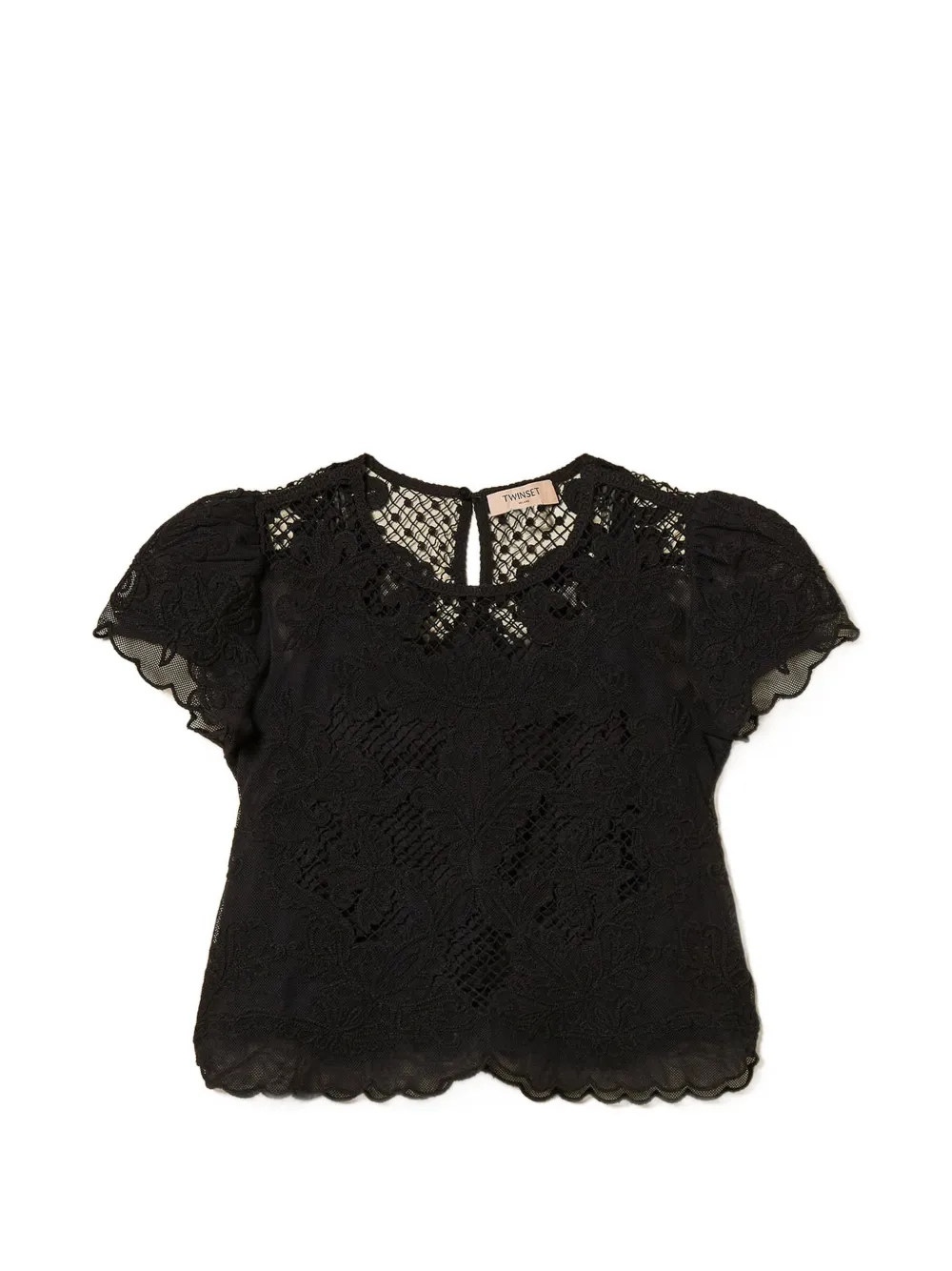 TWINSET floral-lace blouse - Nero