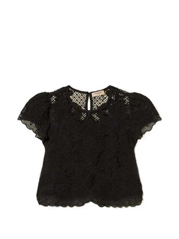 TWINSET フローラルレース ブラウス | ブラック | FARFETCH JP