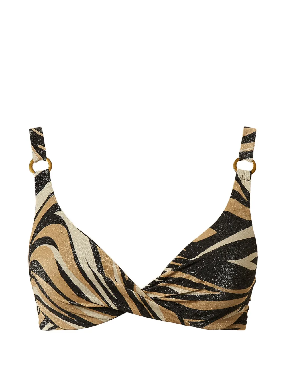 TWINSET zebra-print bikini top - Nero