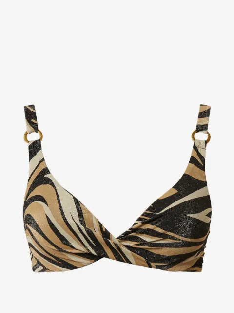 TWINSET underwired bikini top with lurex and print