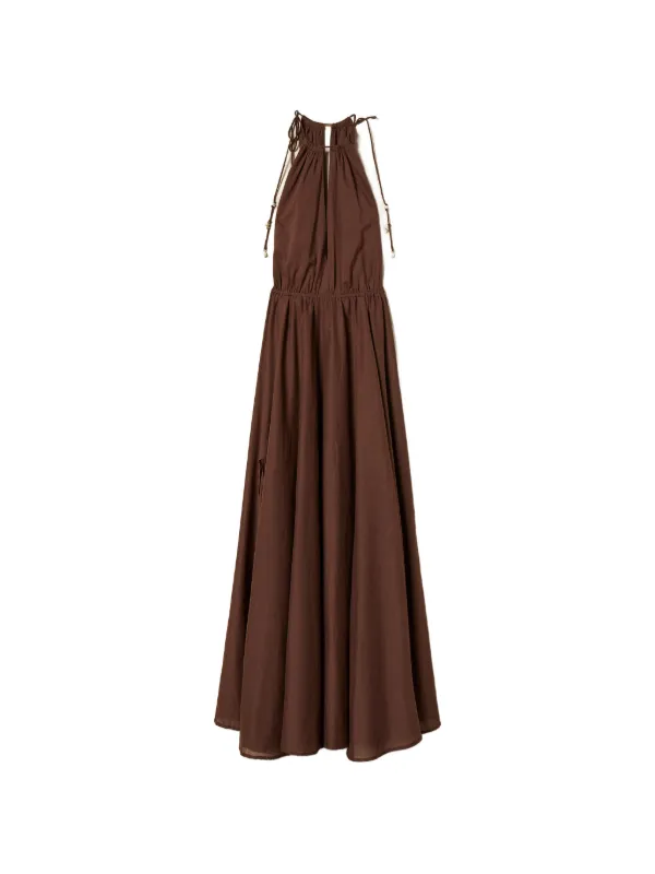 loft brown halter dress TWINSET Slit Maxi | Size:Youth's 4.5 Medium Style this mini with Anonymous VIB Light Grey Chiffon Maxi