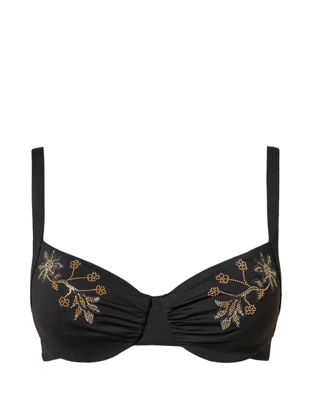 TWINSET Top bikini a fiori - Nero