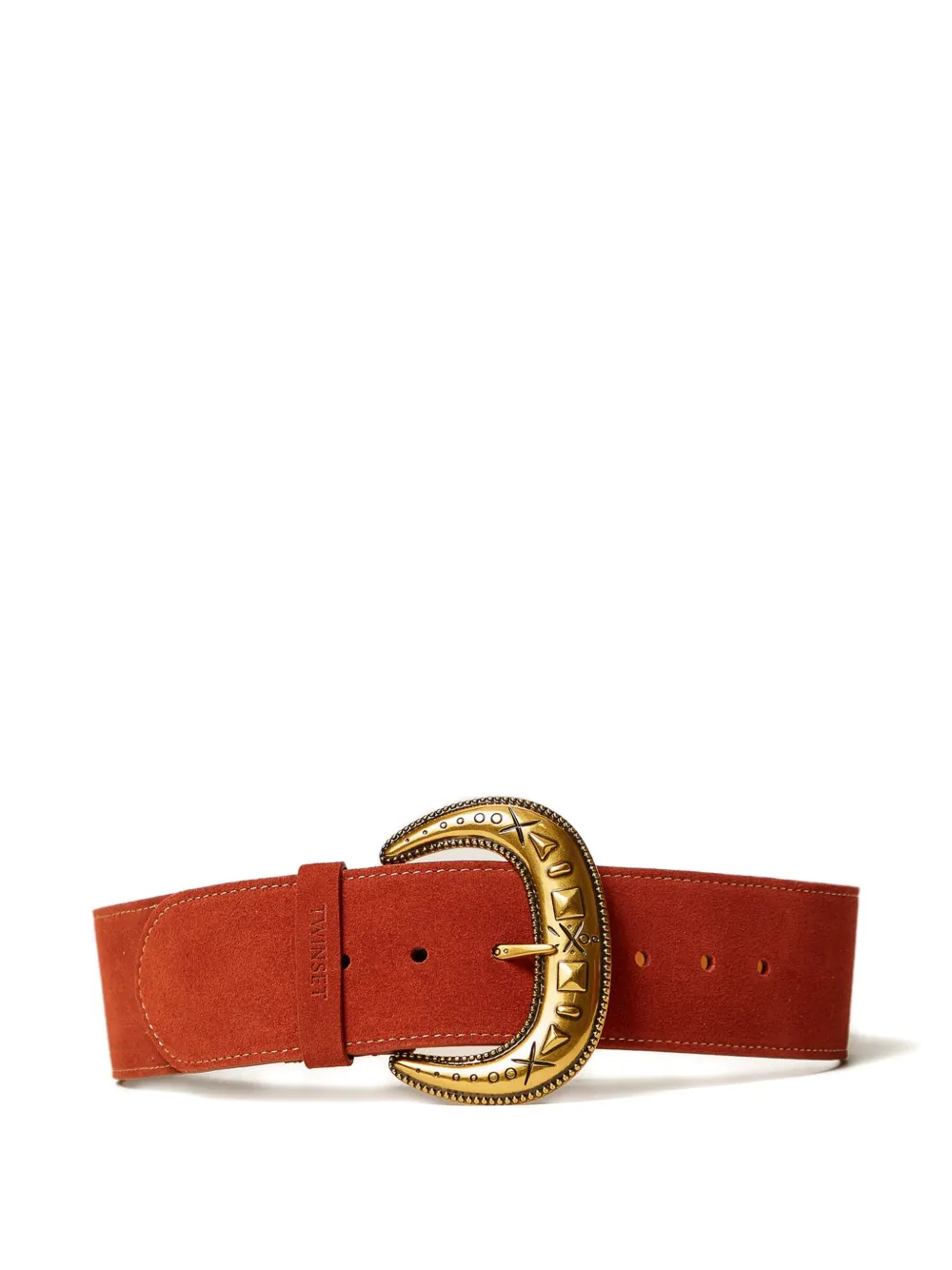 TWINSET henna ornate buckle belt - Marrone