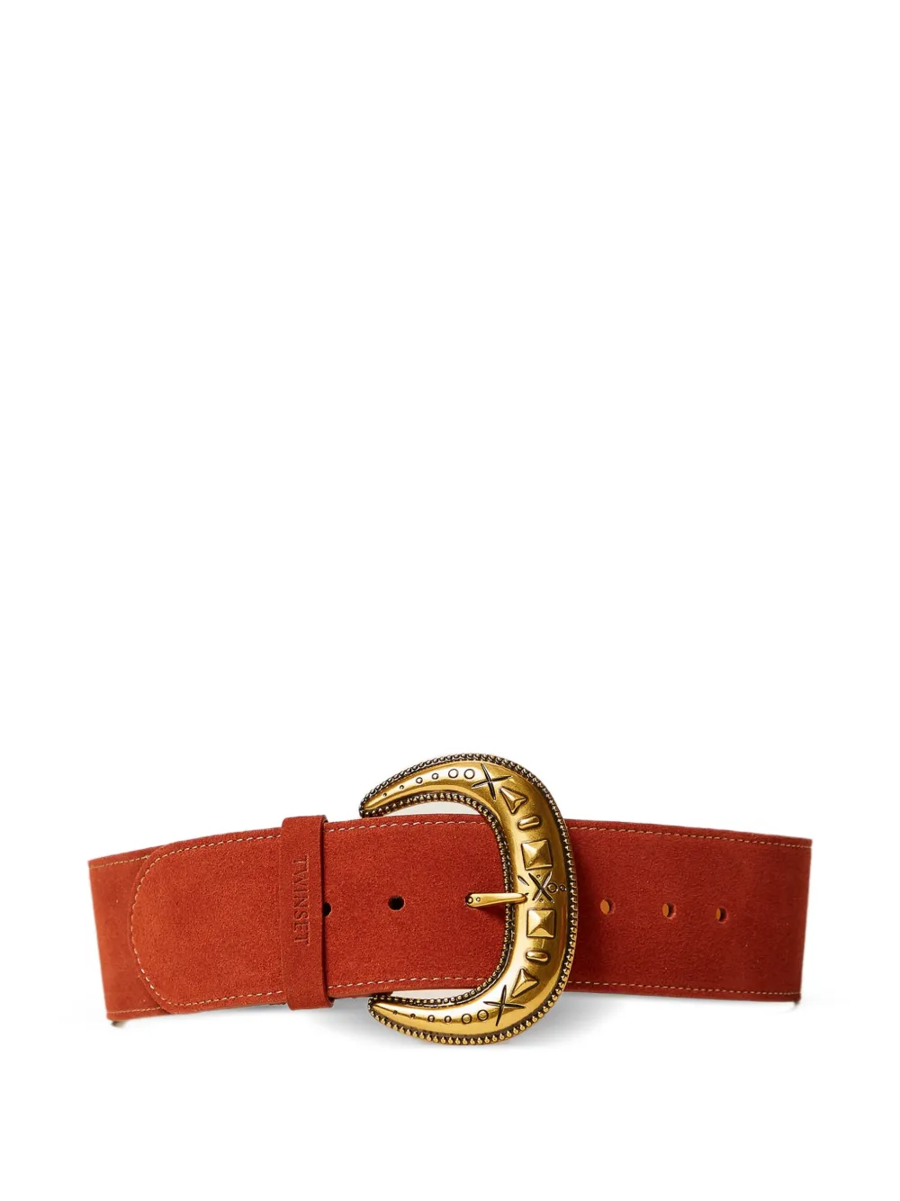 TWINSET henna ornate buckle belt - Marrone