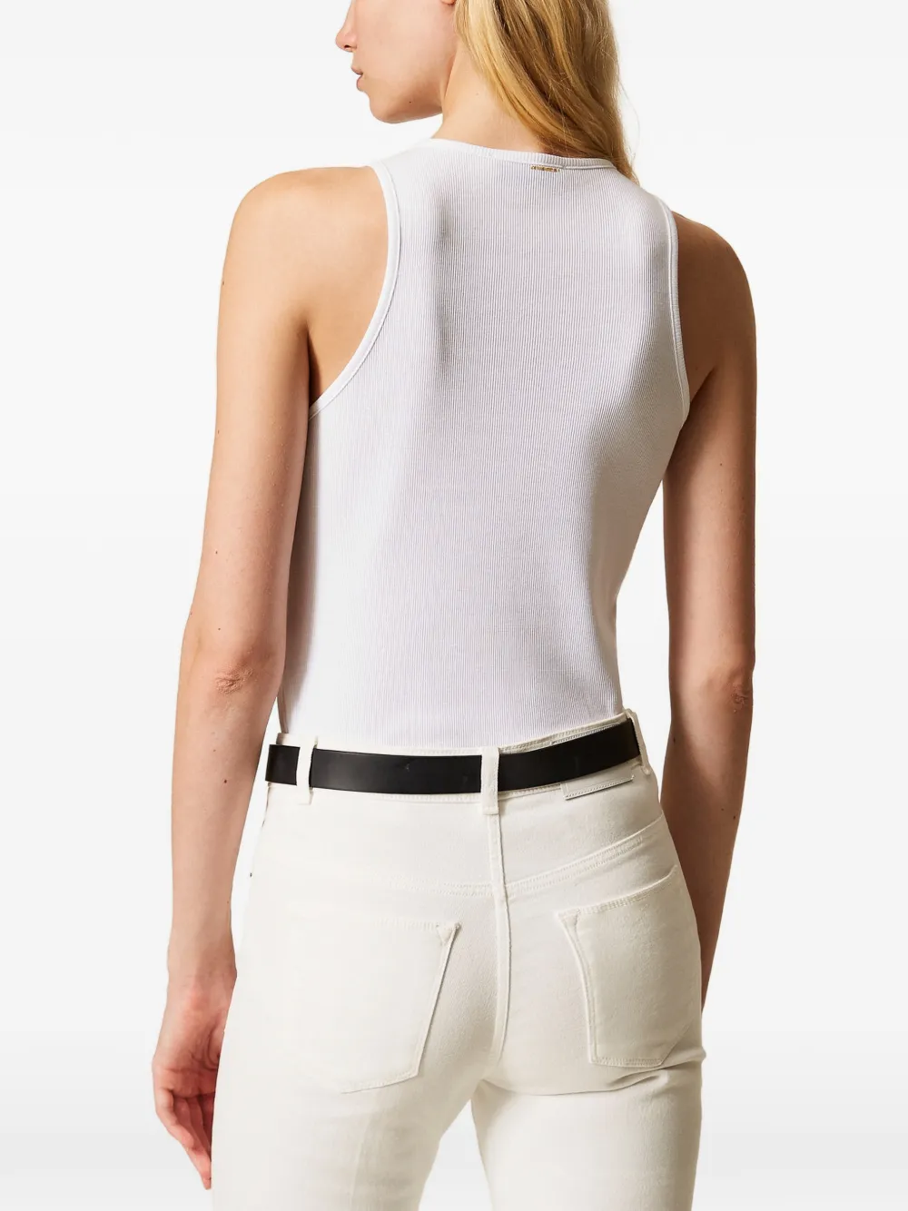 Twinset Floral-embroidery Tank Top In White