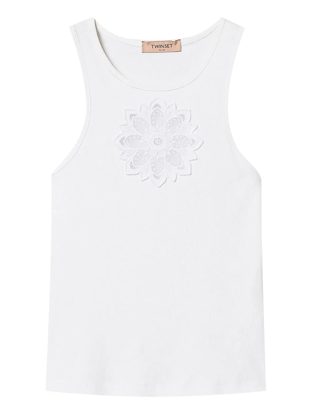 Twinset Floral-embroidery Tank Top In White