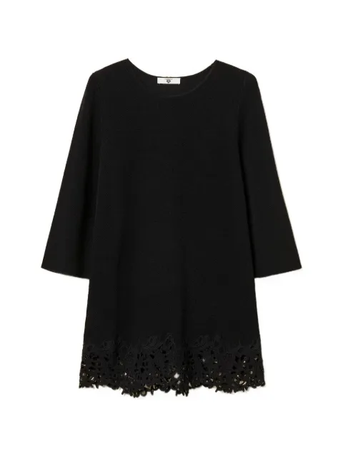 TWINSET lace-hem quarter-sleeve tunic 