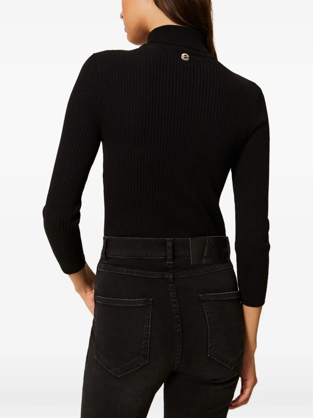  Twinset Turtle-neck Brooch Sweater - Black 