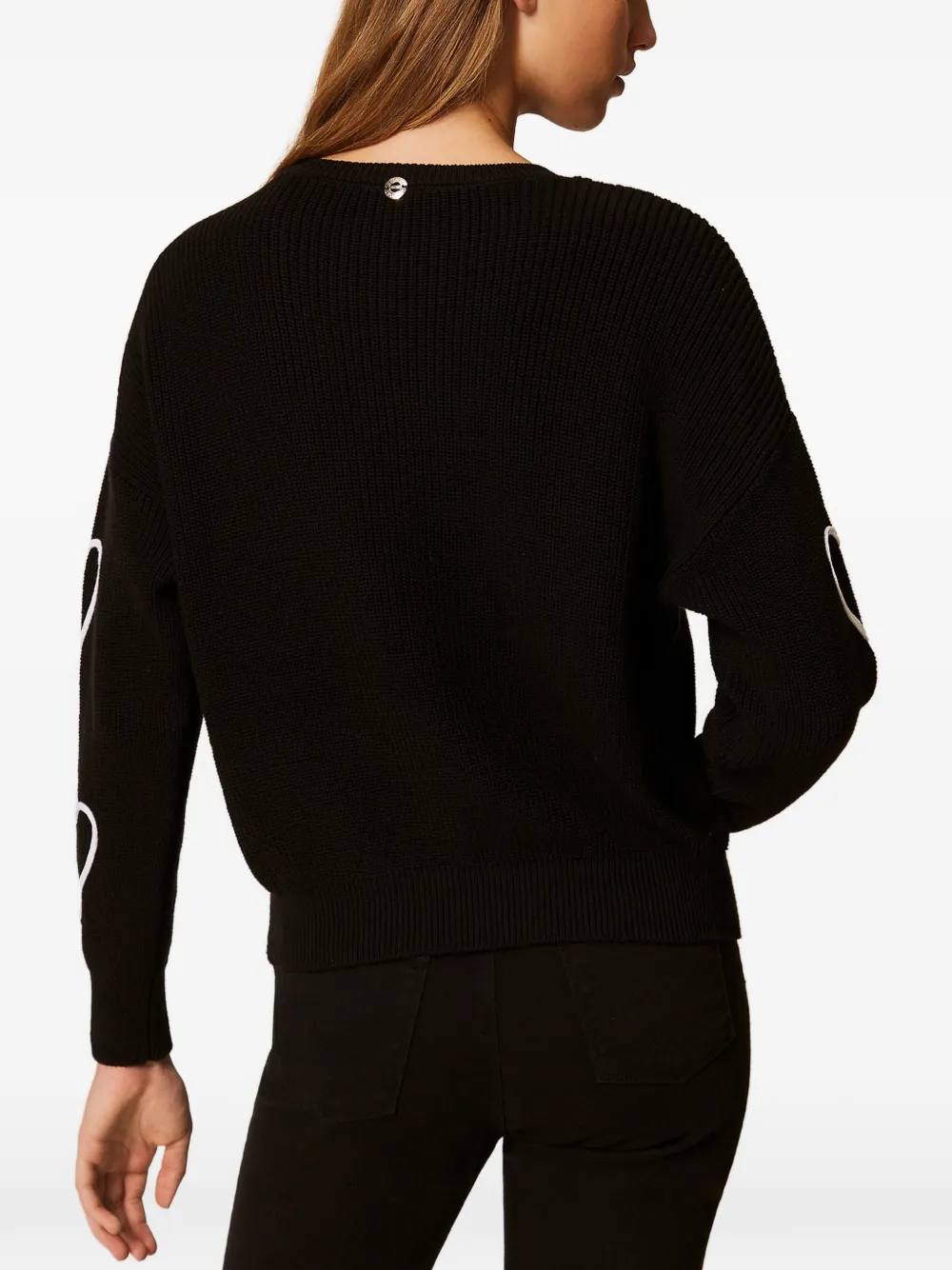 TWINSET Trui met hartdetail en lange mouwen Zwart