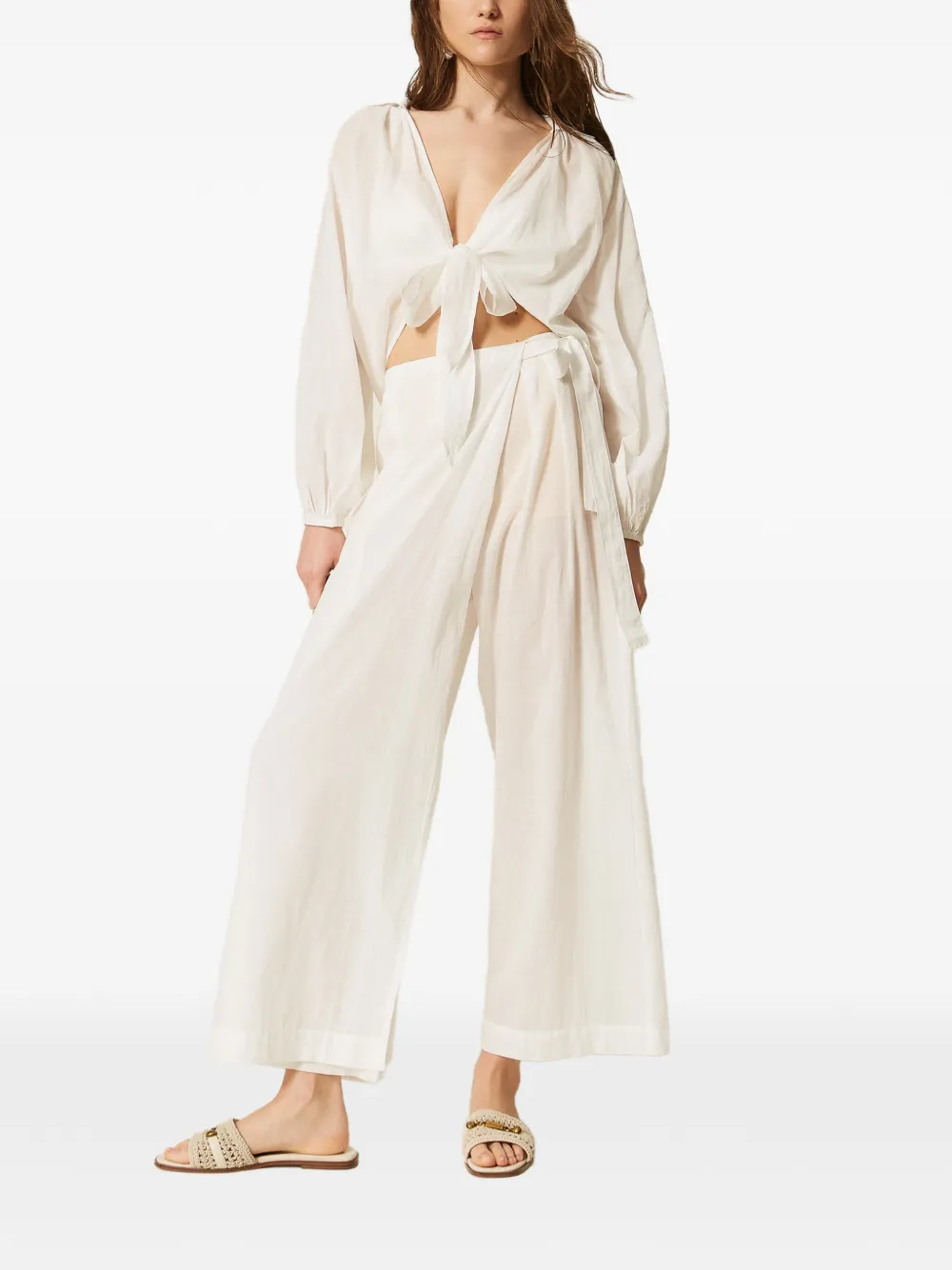 TWINSET Palazzo broek Wit