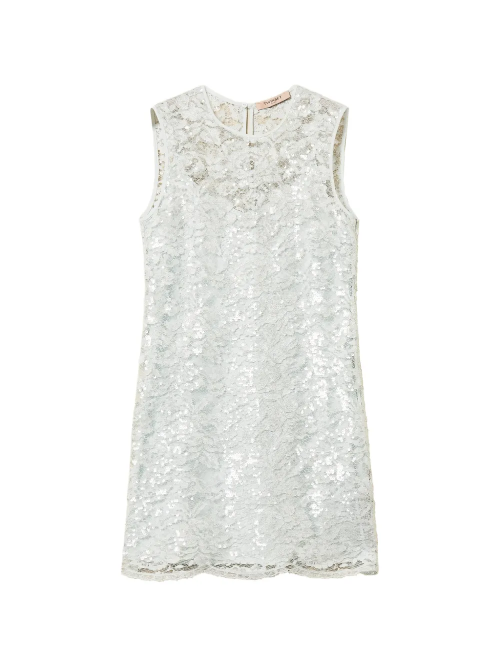 TWINSET Abito corto con paillettes - Bianco