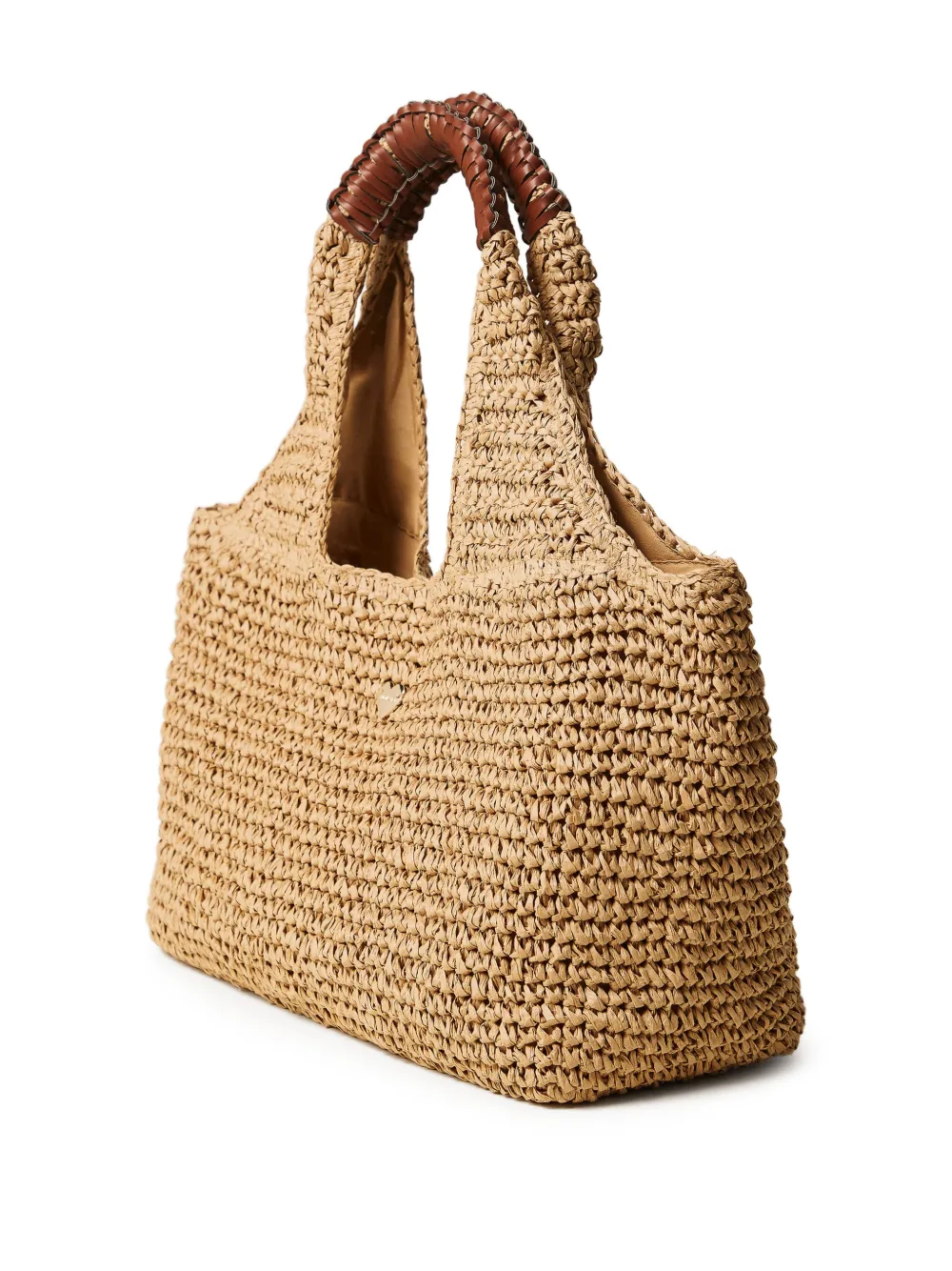  Twinset Woven-effect Logo-plaque Shoulder Bag - Neutrals 