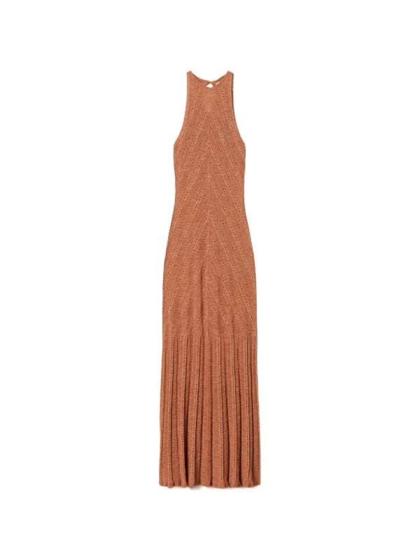 knit linen dress TWINSET Long With Lurex | Pink Onia