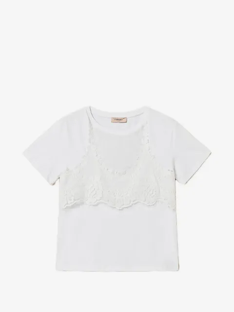 TWINSET Trompe L'Oeil T-shirt with lace