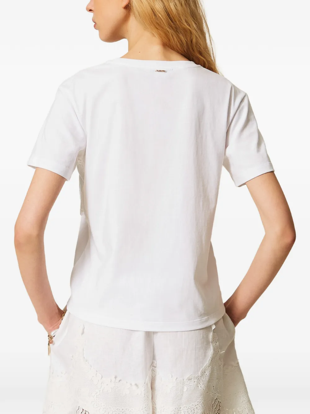 TWINSET T-shirt met kant Wit
