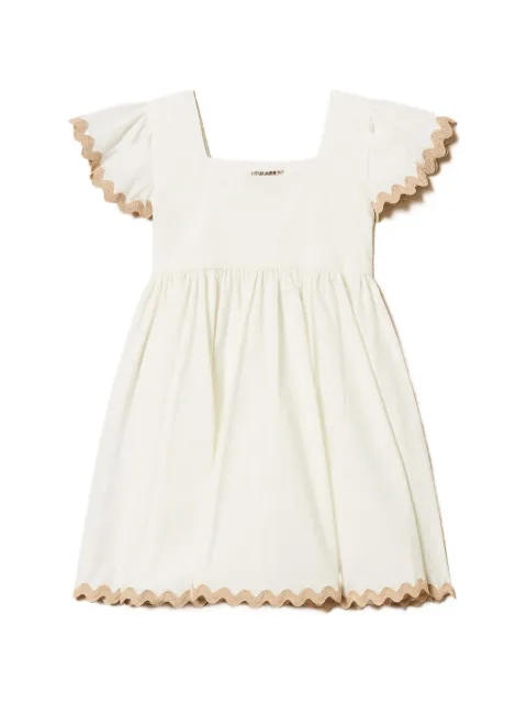 TWINSET Kids short poplin dress with embroidery