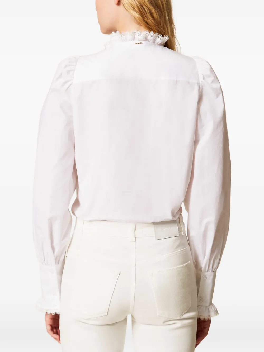 TWINSET Blouse met afwerking van kant Wit