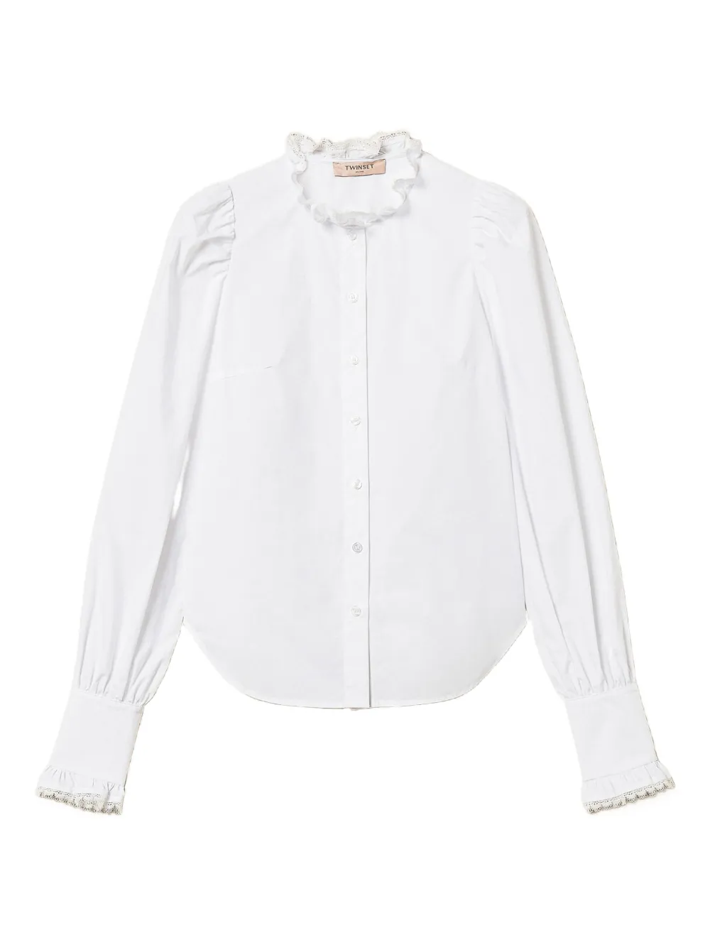 TWINSET Camicia con bordo in pizzo - Bianco