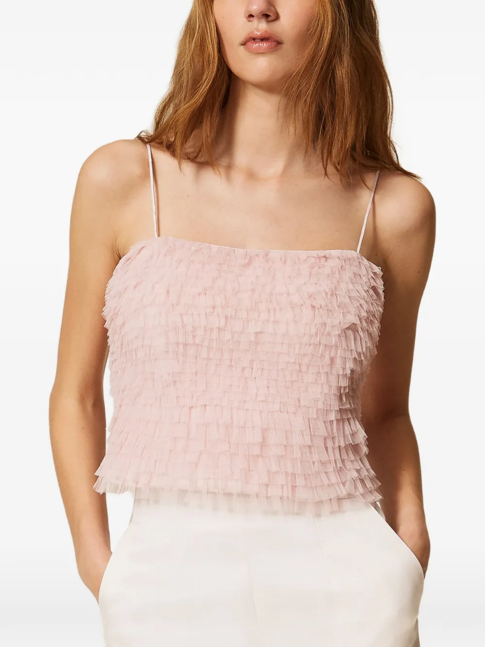 TWINSET Tulen top met ruches Roze
