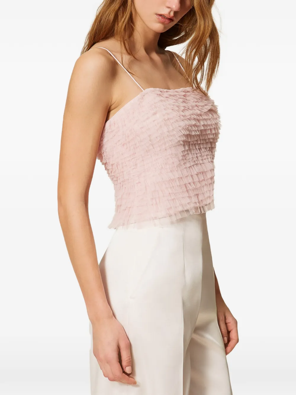 TWINSET Tulen top met ruches Roze