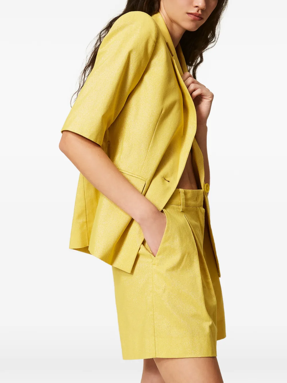 TWINSET Formele shorts met lurex detail Geel