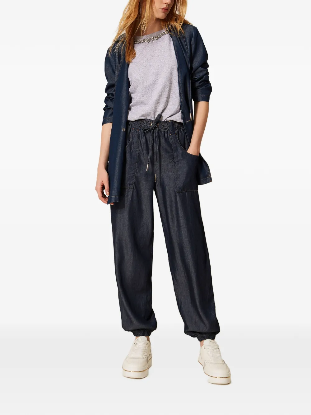 TWINSET Broek met trekkoord Blauw
