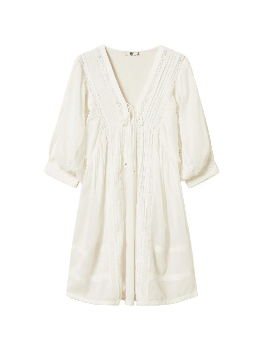TWINSET laced v-neck dress - Bianco