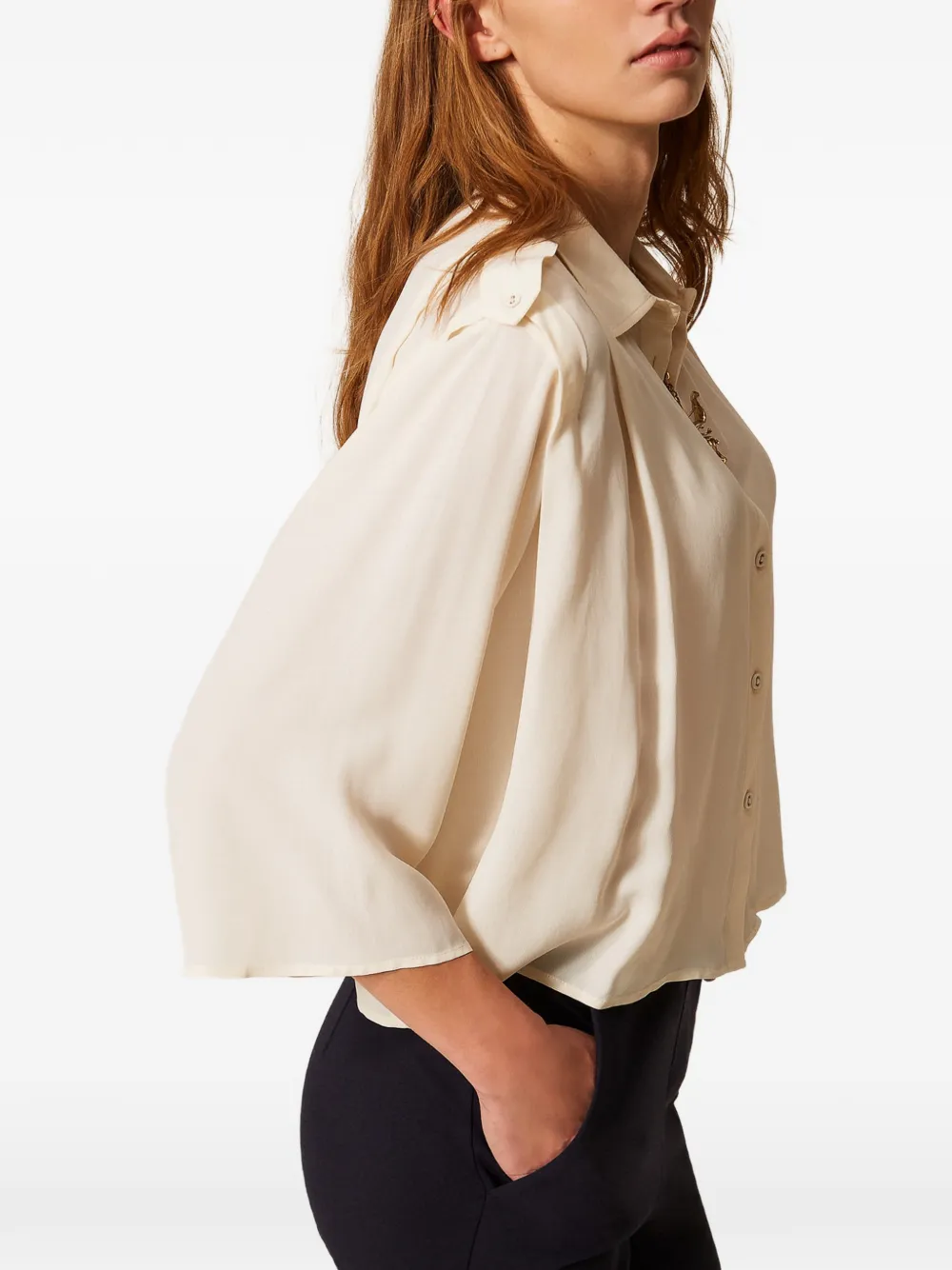 TWINSET Cropped blouse Beige