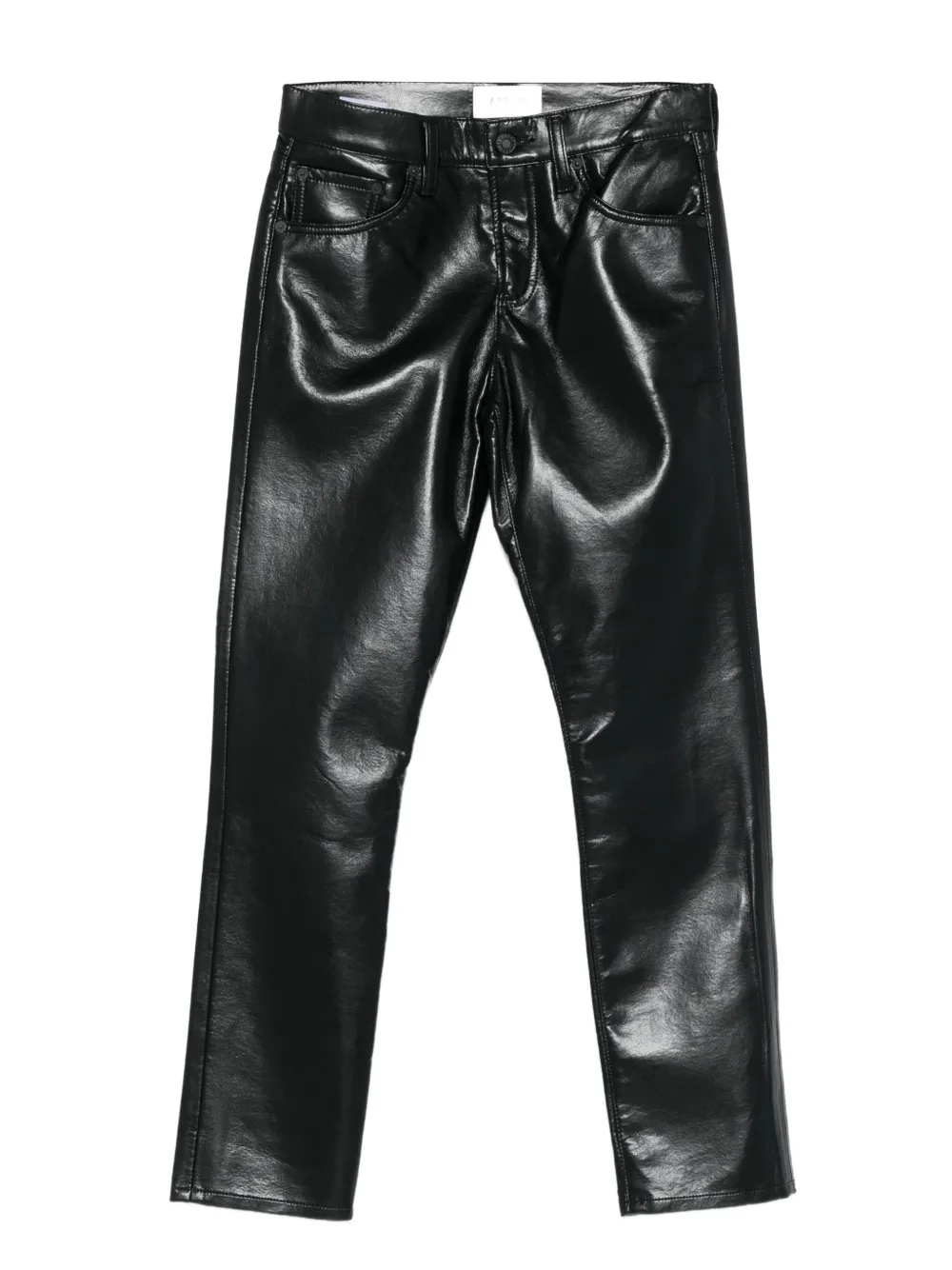 Agolde Recycled Calf Leather Trousers In Black