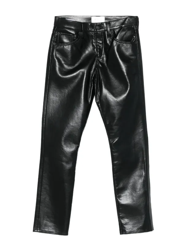 Agolde Recycled Calf Leather Trousers in Black