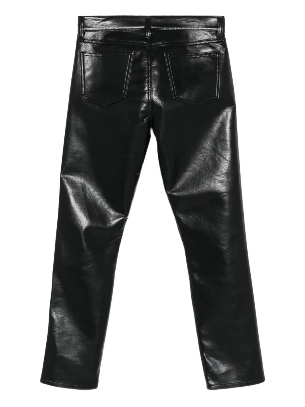 Agolde Recycled Calf Leather Trousers In Black